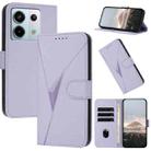 For Redmi Note 13 Pro 5G Triangle Pattern Buckle Clasp Leather Phone Case(Light Purple) - 1