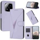 For Redmi Note 14 Pro+ 5G Triangle Pattern Buckle Clasp Leather Phone Case(Light Purple) - 1