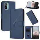 For Redmi Note 10 4G Global Triangle Pattern Buckle Clasp Leather Phone Case(Royal Blue) - 1