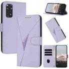 For Redmi Note 11 4G Global Triangle Pattern Buckle Clasp Leather Phone Case(Light Purple) - 1