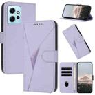 For Redmi Note 12 4G Global Triangle Pattern Buckle Clasp Leather Phone Case(Light Purple) - 1