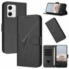 For Redmi Note 12 5G Global Triangle Pattern Buckle Clasp Leather Phone Case(Black) - 1