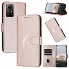 For Redmi Note 12S Triangle Pattern Buckle Clasp Leather Phone Case(Rose Gold) - 1