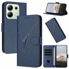 For Redmi Note 13 4G Triangle Pattern Buckle Clasp Leather Phone Case(Royal Blue) - 1