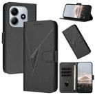 For Redmi Note 14 5G Triangle Pattern Buckle Clasp Leather Phone Case(Black) - 1