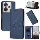 For Redmi Turbo 3 Triangle Pattern Buckle Clasp Leather Phone Case(Royal Blue) - 1