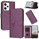 For Redmi Note 12 Pro+ Global Triangle Pattern Buckle Clasp Leather Phone Case(Dark Purple) - 1