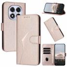 For Redmi Note 14 Pro 4G Triangle Pattern Buckle Clasp Leather Phone Case(Rose Gold) - 1