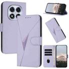 For Redmi Note 14 Pro 4G Triangle Pattern Buckle Clasp Leather Phone Case(Light Purple) - 1