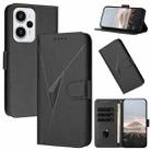 For Redmi Note 12 Turbo / Xiaomi Poco F5 Triangle Pattern Buckle Clasp Leather Phone Case(Black) - 1