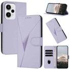 For Redmi Note 12 Turbo / Xiaomi Poco F5 Triangle Pattern Buckle Clasp Leather Phone Case(Light Purple) - 1