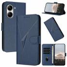For Redmi Turbo 4 / Xiaomi Poco X7 Pro Triangle Pattern Buckle Clasp Leather Phone Case(Royal Blue) - 1