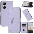 For Redmi Turbo 4 / Xiaomi Poco X7 Pro Triangle Pattern Buckle Clasp Leather Phone Case(Light Purple) - 1