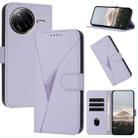 For Redmi K80 Pro / Xiaomi Poco F7 Ultra Triangle Pattern Buckle Clasp Leather Phone Case(Light Purple) - 1