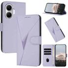 For Redmi Turbo 4 Pro / Xiaomi Poco F7 Triangle Pattern Buckle Clasp Leather Phone Case(Light Purple) - 1