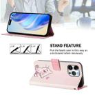 For iPhone 16 Pro Max Art Colored Drawing Pattern Leather Phone Case(Cute cat) - 3