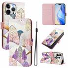 For iPhone 16 Pro Max Art Colored Drawing Pattern Leather Phone Case(Landscape) - 1