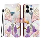 For iPhone 16 Pro Max Art Colored Drawing Pattern Leather Phone Case(Landscape) - 2