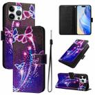 For iPhone 16 Pro Max Art Colored Drawing Pattern Leather Phone Case(Fireworks butterfly) - 1