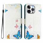 For iPhone 16 Pro Max Art Colored Drawing Pattern Leather Phone Case(Butterfly house) - 2