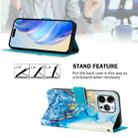 For iPhone 16 Pro Max Art Colored Drawing Pattern Leather Phone Case(Ocean marble) - 3