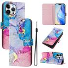 For iPhone 16 Pro Max Art Colored Drawing Pattern Leather Phone Case(Colorful marble) - 1