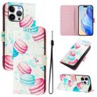 For iPhone 16 Pro Max Art Colored Drawing Pattern Leather Phone Case(Cake) - 1