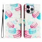 For iPhone 16 Pro Max Art Colored Drawing Pattern Leather Phone Case(Cake) - 2