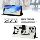 For iPhone 16 Pro Art Colored Drawing Pattern Leather Phone Case(Panda) - 3