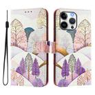 For iPhone 16 Pro Art Colored Drawing Pattern Leather Phone Case(Landscape) - 2