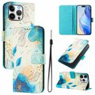 For iPhone 16 Pro Art Colored Drawing Pattern Leather Phone Case(Flowering flowers) - 1