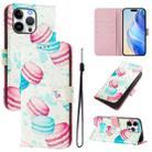 For iPhone 16 Pro Art Colored Drawing Pattern Leather Phone Case(Cake) - 1