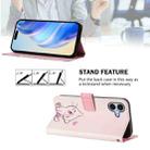 For iPhone 16 Plus Art Colored Drawing Pattern Leather Phone Case(Cute cat) - 3