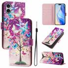 For iPhone 16 Plus Art Colored Drawing Pattern Leather Phone Case(Butterfly branch) - 1