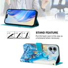 For iPhone 16 Plus Art Colored Drawing Pattern Leather Phone Case(Ocean marble) - 3