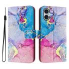 For iPhone 16 Plus Art Colored Drawing Pattern Leather Phone Case(Colorful marble) - 2