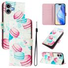 For iPhone 16 Plus Art Colored Drawing Pattern Leather Phone Case(Cake) - 1