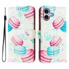 For iPhone 16 Plus Art Colored Drawing Pattern Leather Phone Case(Cake) - 2