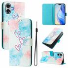 For iPhone 16 Plus Art Colored Drawing Pattern Leather Phone Case(LOVE ME) - 1