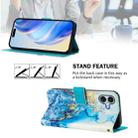 For iPhone 16 Art Colored Drawing Pattern Leather Phone Case(Ocean marble) - 3