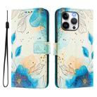For iPhone 15 Pro Max Art Colored Drawing Pattern Leather Phone Case(Flowering flowers) - 2