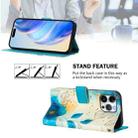 For iPhone 15 Pro Max Art Colored Drawing Pattern Leather Phone Case(Flowering flowers) - 3