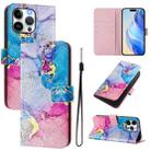 For iPhone 15 Pro Max Art Colored Drawing Pattern Leather Phone Case(Colorful marble) - 1