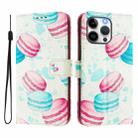 For iPhone 15 Pro Max Art Colored Drawing Pattern Leather Phone Case(Cake) - 2