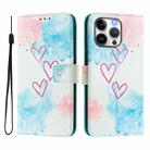 For iPhone 15 Pro Max Art Colored Drawing Pattern Leather Phone Case(LOVE ME) - 2