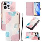 For iPhone 15 Pro Art Colored Drawing Pattern Leather Phone Case(Graffiti puzzle) - 1