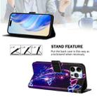 For iPhone 15 Pro Art Colored Drawing Pattern Leather Phone Case(Fireworks butterfly) - 3