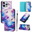 For iPhone 15 Pro Art Colored Drawing Pattern Leather Phone Case(Dreamland) - 1