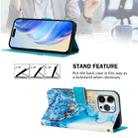 For iPhone 15 Pro Art Colored Drawing Pattern Leather Phone Case(Ocean marble) - 3