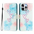 For iPhone 15 Pro Art Colored Drawing Pattern Leather Phone Case(LOVE ME) - 2